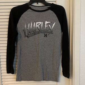 Hurley Two-Tone Black and Gray Raglan Tee